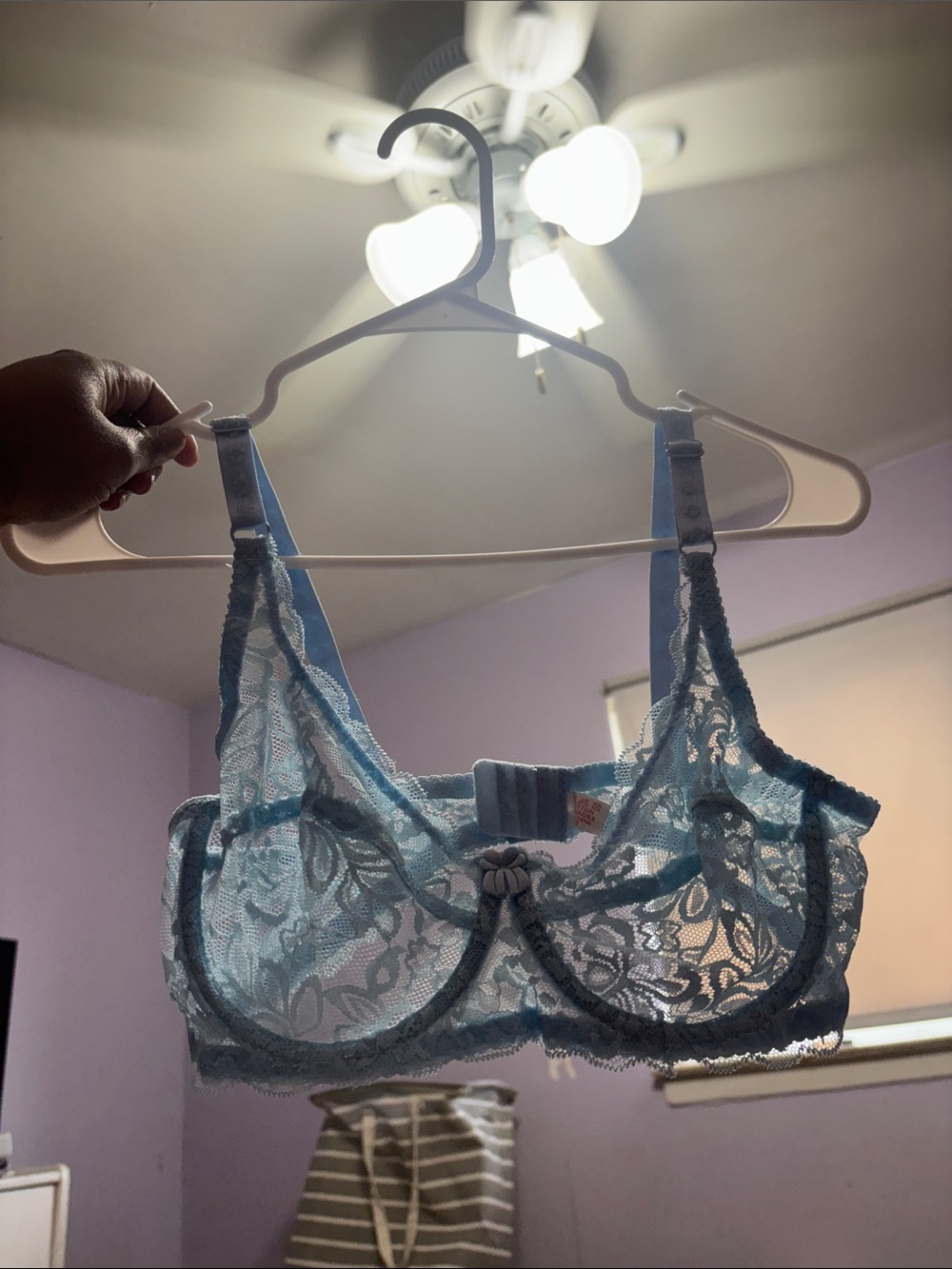 Light Blue Lace Underwire Bra - Women Intimates